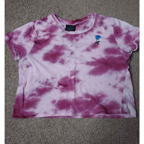 Empyre Juniors Size Small Tie Dye Crop Top T Shirt Snake & Rose - Picture 3 of 6